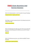 TPATC Exam Questions & Correct Answers