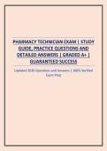 PHARMACY TECHNICIAN EXAM &vert; STUDY GUIDE&comma; PRACTICE QUESTIONS AND DETAILED ANSWERS