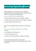 ENGINE REPAIR EXAM SCRIPT VERIFIED&NewLine;QUESTIONS WITH ACCURATE ANSWERS&NewLine;