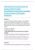 2026 Advanced Cardiovascular Life Support &lpar;ACLS&rpar; Provider Recertification Examination&colon; Comprehensive Practice Questions with Correct Answers & Quality Rationales &vert; Cardiac Arrest&comma; Resuscitation&comma; ECG Interpretation&comma; Pharmacology & Post-Cardiac Arrest Care