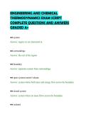 ENGINEERING AND CHEMICAL&NewLine;THERMODYNAMICS EXAM SCRIPT&NewLine;COMPLETE QUESTIONS AND ANSWERS&NewLine;GRADED A&plus;