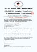 NUR 203 &sol;NUR 203 Pediatric Nursing Exam 3 &vert;2026&sol;2027&sol;2028 &vert; Newly Released &vert;Complete Guide &vert; 50 Q&A with Expert Rationales &vert;Actual Exam &vert; Fortis College &vert; Guaranteed Pass - A&plus; Graded