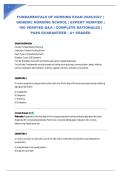 FUNDAMENTALS OF NURSING EXAM 2026&sol;2027 &vert; GENERIC NURSING SCHOOL &vert; EXPERT VERIFIED &vert; 100 VERIFIED Q&A &vert; COMPLETE RATIONALES &vert; PASS GUARANTEED - A&plus; GRADED