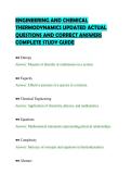 ENGINEERING AND CHEMICAL&NewLine;THERMODYNAMICS UPDATED ACTUAL&NewLine;QUESTIONS AND CORRECT ANSWERS&NewLine;COMPLETE STUDY GUIDE&NewLine;