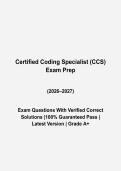 Certified Coding Specialist &lpar;CCS&rpar; Exam Questions and Answers 2026-2027 &vert; Medical Coding Study Guide