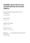 ENGINEERING CIRCUIT ANALYSIS ACTUAL&NewLine;TEST PAPER QUESTIONS AND SOLUTIONS&NewLine;GRADED A&plus;