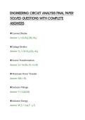 ENGINEERING CIRCUIT ANALYSIS FINAL PAPER&NewLine;SOLVED QUESTIONS WITH COMPLETE&NewLine;ANSWERS&NewLine;