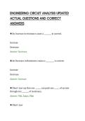 ENGINEERING CIRCUIT ANALYSIS UPDATED&NewLine;ACTUAL QUESTIONS AND CORRECT&NewLine;ANSWERS&NewLine;