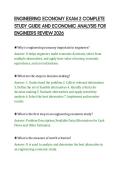 ENGINEERING ECONOMY EXAM 2 COMPLETE&NewLine;STUDY GUIDE AND ECONOMIC ANALYSIS FOR&NewLine;ENGINEERS REVIEW 2026