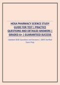 HOSA PHARMACY SCIENCE STUDY GUIDE FOR TEST &vert; PRACTICE QUESTIONS AND DETAILED ANSWERS