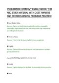 ENGINEERING ECONOMY EXAM 2 MOCK TEST&NewLine;AND STUDY MATERIAL WITH COST ANALYSIS&NewLine;AND DECISION-MAKING PROBLEMS PRACTICE&NewLine;