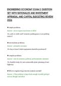ENGINEERING ECONOMY EXAM 2 QUESTION&NewLine;SET WITH RATIONALES AND INVESTMENT&NewLine;APPRAISAL AND CAPITAL BUDGETING REVIEW&NewLine;2026