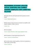 ENGINEERING ECONOMY UPDATED&NewLine;ACTUAL QUESTIONS AND CORRECT&NewLine;ANSWERS COMPLETE STUDY GUIDE FULL&NewLine;SOLUTION