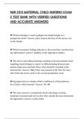 NUR 2513 MATERNAL CHILD NURSING EXAM&NewLine;2 TEST BANK WITH VERIFIED QUESTIONS&NewLine;AND ACCURATE ANSWERS&NewLine;