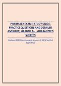 PHARMACY EXAM &vert; STUDY GUIDE&comma; PRACTICE QUESTIONS AND DETAILED ANSWERS