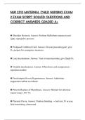 NUR 2513 MATERNAL CHILD NURSING EXAM&NewLine;2 EXAM SCRIPT SOLVED QUESTIONS AND&NewLine;CORRECT ANSWERS GRADED A&plus;