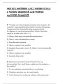 NUR 2513 MATERNAL CHILD NURSING EXAM&NewLine;2 ACTUAL QUESTIONS AND VERIFIED&NewLine;ANSWERS EXAM PREP