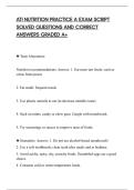 ATI NUTRITION PRACTICE A EXAM SCRIPT&NewLine;SOLVED QUESTIONS AND CORRECT&NewLine;ANSWERS GRADED A&plus;&NewLine;
