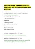 PROSTHETIC CPM EXAMPREP PRACTICE&NewLine;QUESTIONS AND CORRECT ANSWERS FULL&NewLine;SOLUTION