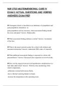 NUR 2755 MULTIDIMENSIONAL CARE IV&NewLine;EXAM 2 ACTUAL QUESTIONS AND VERIFIED&NewLine;ANSWERS EXAM PREP