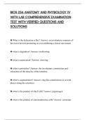 BIOS 256 ANATOMY AND PHYSIOLOGY IV&NewLine;WITH LAB COMPREHENSIVE EXAMINATION&NewLine;TEST WITH VERIFIED QUESTIONS AND&NewLine;SOLUTIONS