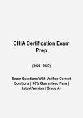 CHIA Certification Exam Questions and Answers 2026-2027 &vert; Certified Health Information Analyst Study Guide