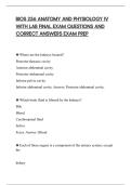 BIOS 256 ANATOMY AND PHYSIOLOGY IV&NewLine;WITH LAB FINAL EXAM QUESTIONS AND&NewLine;CORRECT ANSWERS EXAM PREP