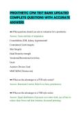 PROSTHETIC CPM TEST BANK UPDATED&NewLine;COMPLETE QUESTIONS WITH ACCURATE&NewLine;ANSWERS