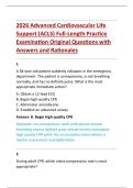 2026 Advanced Cardiovascular Life &NewLine;Support &lpar;ACLS&rpar; Full-Length Practice &NewLine;Examination Original Questions with &NewLine;Answers and Rationales