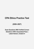 CPA Ethics Exam Questions and Answers 2026-2027 &vert; CPA Professional Ethics Study Guide