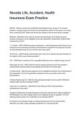 Nevada Life&comma; Accident&comma; Health Insurance Exam Practice Questions and Answers with Explanations &lpar;2026&sol;2027&rpar;&NewLine;