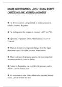 DANTE CERTIFICATION LEVEL 1 EXAM SCRIPT&NewLine;QUESTIONS AND VERIFIED ANSWERS