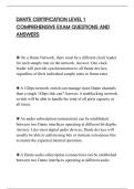 DANTE CERTIFICATION LEVEL 1&NewLine;COMPREHENSIVE EXAM QUESTIONS AND&NewLine;ANSWERS