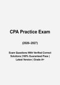 CPA Practice Exam Questions and Answers 2026-2027 &vert; CPA Certification Study Guide & Test Prep