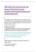 2026 Advanced Cardiovascular Life &NewLine;Support &lpar;ACLS&rpar; Final Practice &NewLine;Questions with Quality Answers and &NewLine;Verified Rationales