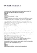 NV Health Final Exam 2 Questions and Answers with Explanations &lpar;2026&sol;2027&rpar;&NewLine;