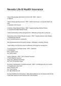 Nevada Life & Health Insurance Questions and Answers with Explanations &lpar;2026&sol;2027&rpar;&NewLine;