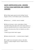 DANTE CERTIFICATION LEVEL 1 UPDATED&NewLine;ACTUAL EXAM QUESTIONS AND CORRECT&NewLine;ANSWERS