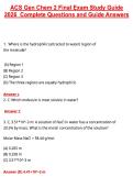 ACS Gen Chem 2 Final Exam Study Guide 2026 &vert; Complete Questions and Guide Answers&comma; 100&percnt; Verified Graded A&plus;&NewLine;
