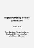 Digital Marketing Institute &lpar;DMI&rpar; Exam Questions and Answers 2026-2027 &vert; Digital Marketing Certification Study Guide