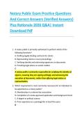 Notary Public Exam Practice Questions &NewLine;And Correct Answers &lpar;Verified Answers&rpar; &NewLine;Plus Rationale 2026 Q&A&vert; Instant &NewLine;Download Pdf  