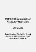 WGU C233 Employment Law Vocabulary Mock Exam Questions and Answers 2026-2027 &vert; Study Guide