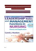 TEST BANK for Leadership Roles and Management Functions in Nursing 11th Edition &vert; Carol J&period; Huston &vert; Chapters 1&ndash;25 &vert; Q&A