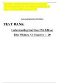 TEST BANK for Understanding Nutrition 17th Edition &vert; Ellie Whitney&comma; Sharon Rady Rolfes & Haiyan Maier &vert; Chapters 1&ndash;20 &vert; Q&A