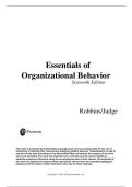 TEST BANK for Essentials of Organizational Behavior 16th Edition &vert; Robbins & Judge &vert; Questions & Answers
