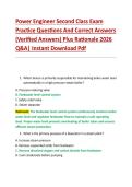 Power Engineer Second Class Exam &NewLine;Practice Questions And Correct Answers &NewLine;&lpar;Verified Answers&rpar; Plus Rationale 2026 &NewLine;Q&A&vert; Instant Download Pdf 