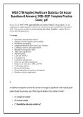 WGU C784 Applied Healthcare Statistics OA Actual &NewLine;Questions & Answers &vert; 2026&ndash;2027 Complete Practice &NewLine;Exam &vert; pdf 