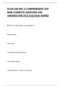 ECON 248 UNIT 5 COMPREHENSIVE TEST&NewLine;BANK COMPLETE QUESTIONS AND&NewLine;ANSWERS PRACTICE SOLUTION VERIFIED