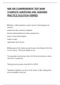 NUR 158 COMPREHENSIVE TEST BANK&NewLine;COMPLETE QUESTIONS AND ANSWERS&NewLine;PRACTICE SOLUTION VERIFIED