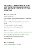 PROSTHETIC CPM EXAMINATION SCRIPT&NewLine;2026 COMPLETE QUESTIONS WITH FULL&NewLine;SOLUTIONS